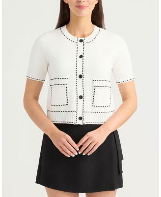 Women's Short Cardigan with Stitch Detailing