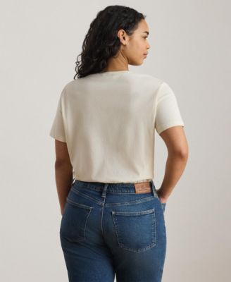 Plus Size Embroidered Logo T-Shirt