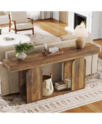 Farmhouse Wood Console Table, with U-Shaped Base