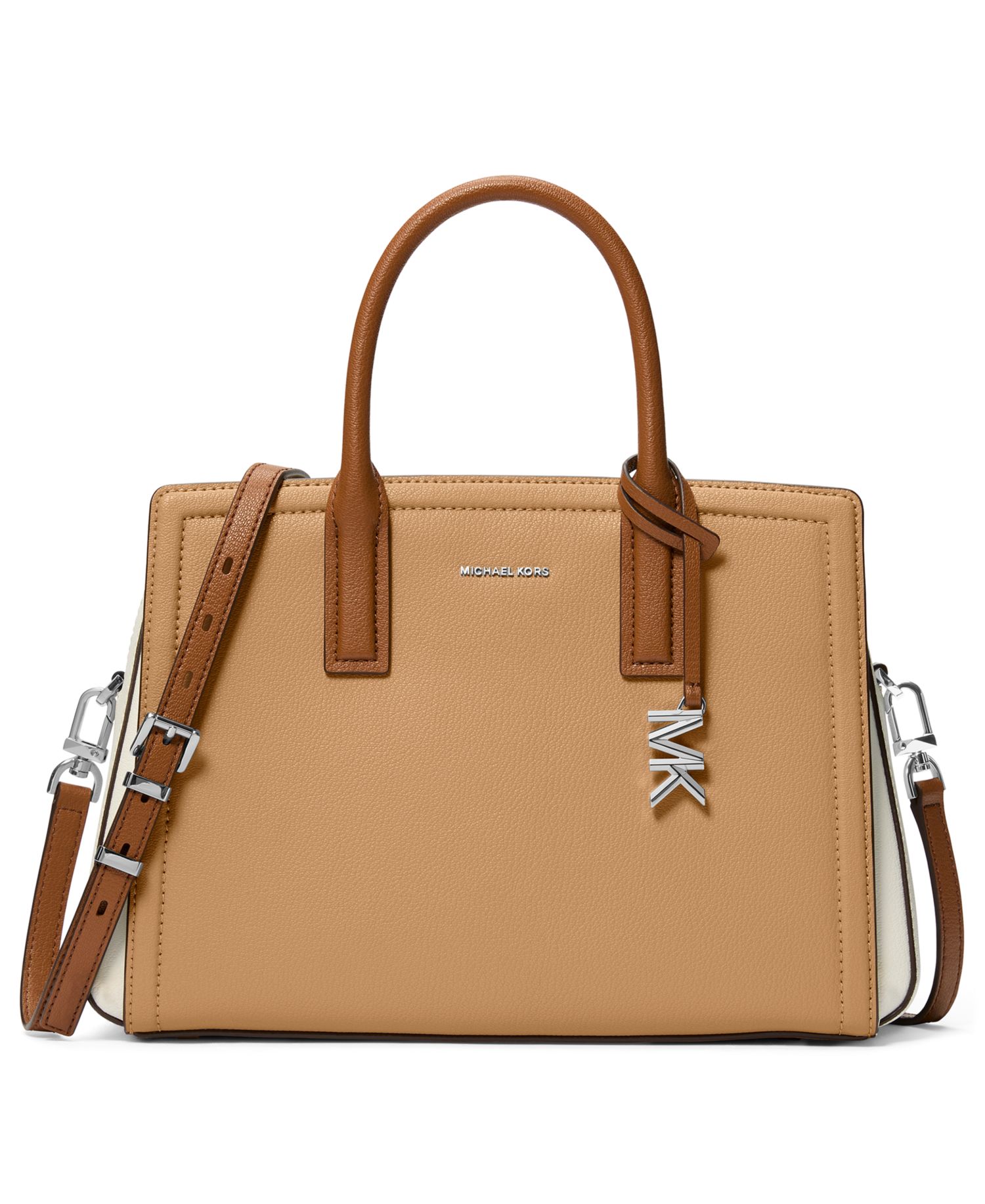 Michael Kors Laila Medium Color-Block Leather Satchel Handbag