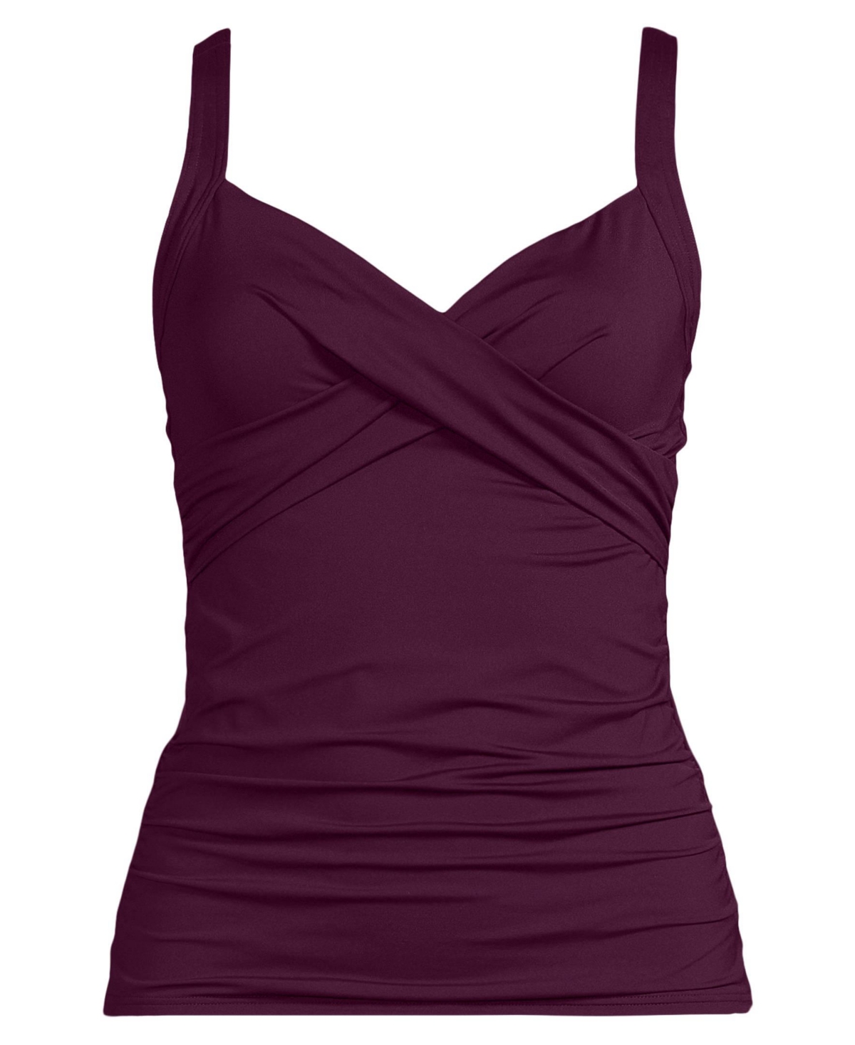 Lands' End Plus Size Dd-Cup Sweetheart Wrap Underwire Tankini Top
