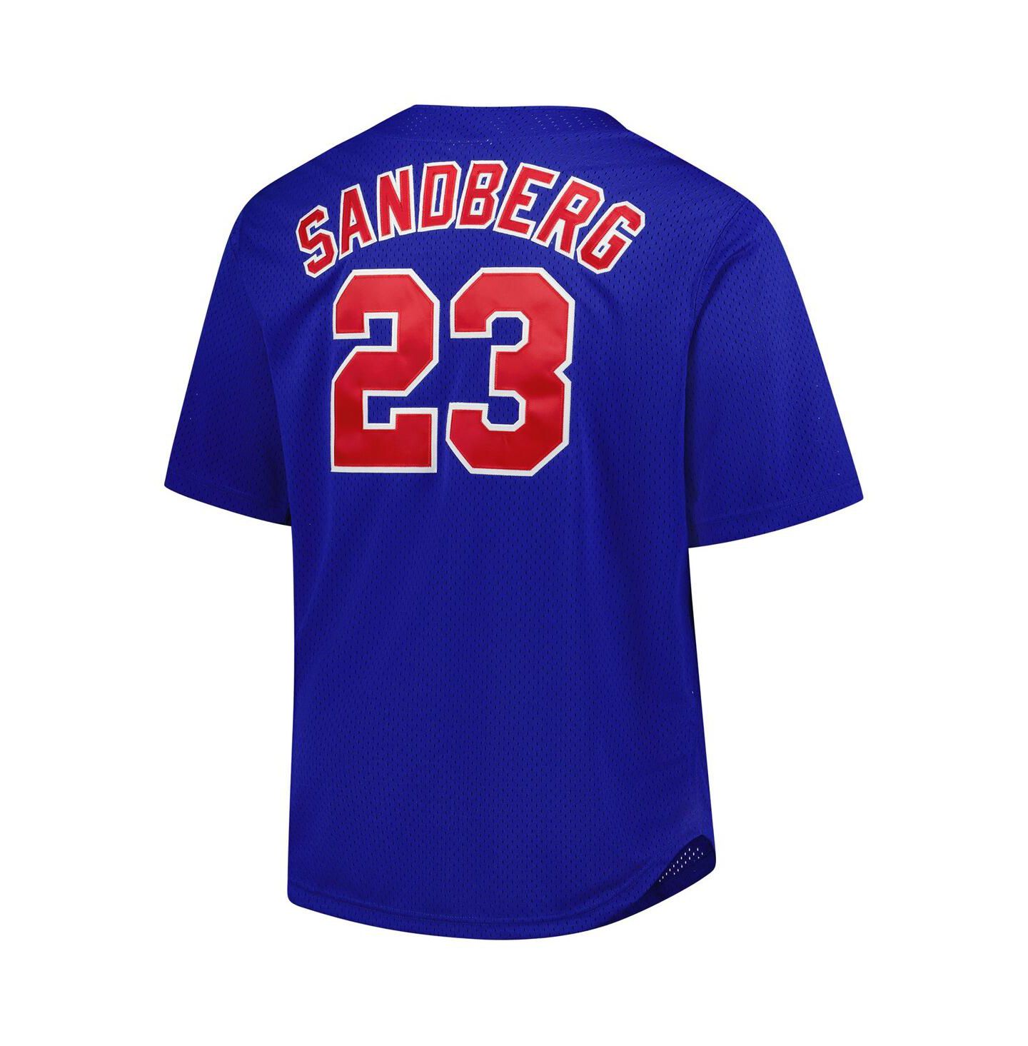Мужской топ Mitchell & Ness Ryne Sandberg Royal Chicago Cubs Big & Tall Cooperstown Mesh Batting Practice Jersey — фото 3