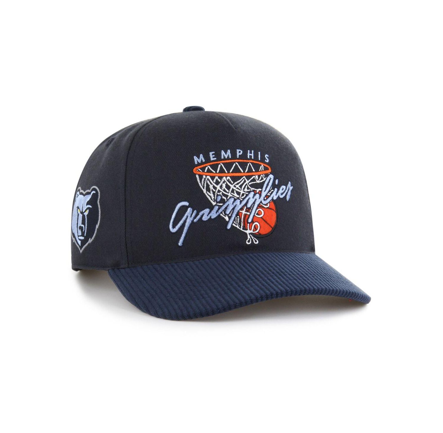 Men's Navy Memphis Grizzlies Nothing But Net Hitch Adjustable Hat