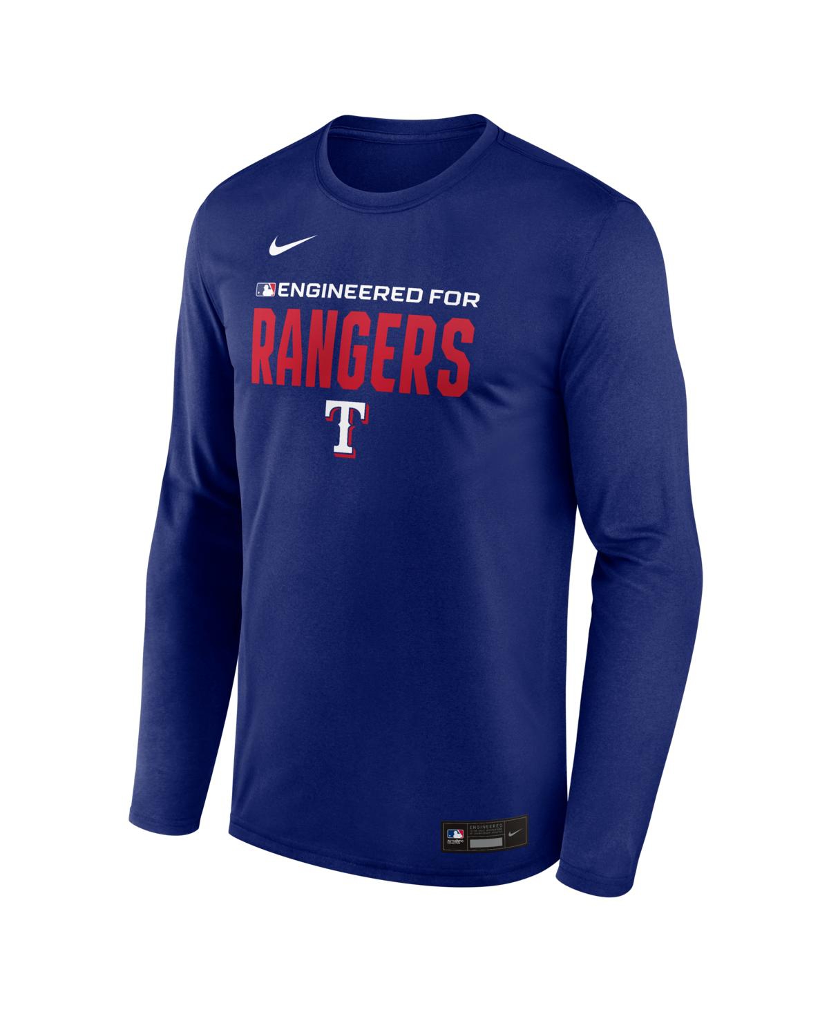 Nike Men's Royal Texas Rangers Authentic Collection Legend Dri-fit Long Sleeve T-Shirt