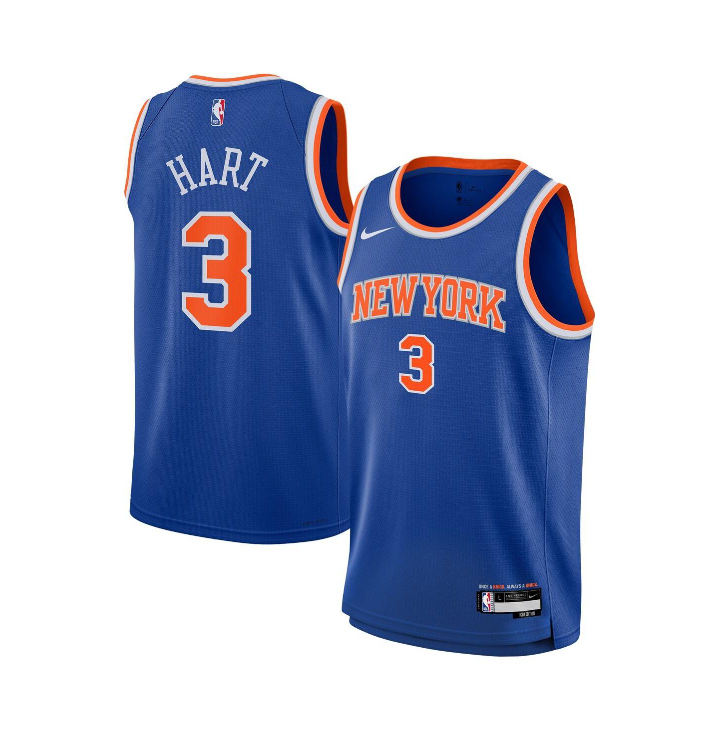 Детское джерси Nike Josh Hart New York Knicks Swingman Icon Edition, Blue — фото 1