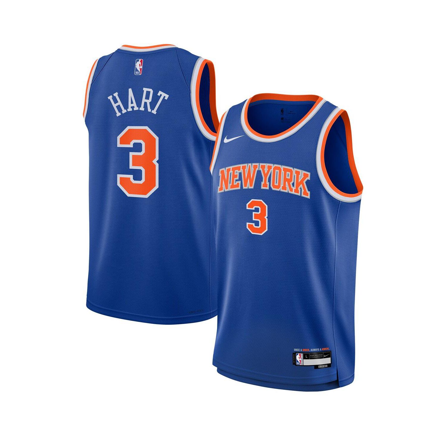 Big Boys and Girls Josh Hart Blue New York Knicks Swingman Jersey - Icon Edition