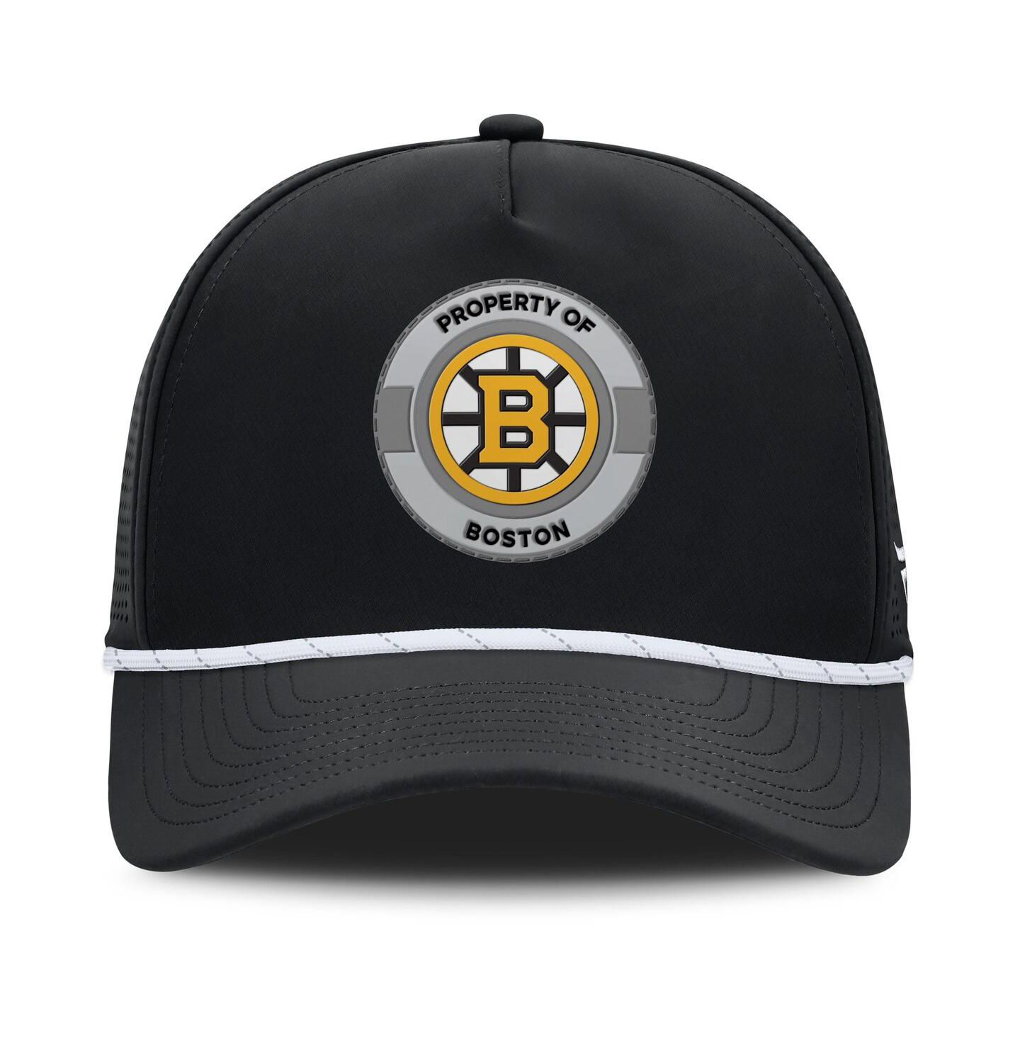 Мужская кепка Fanatics Black Boston Bruins Authentic Pro Rink Adjustable Hat — фото 3