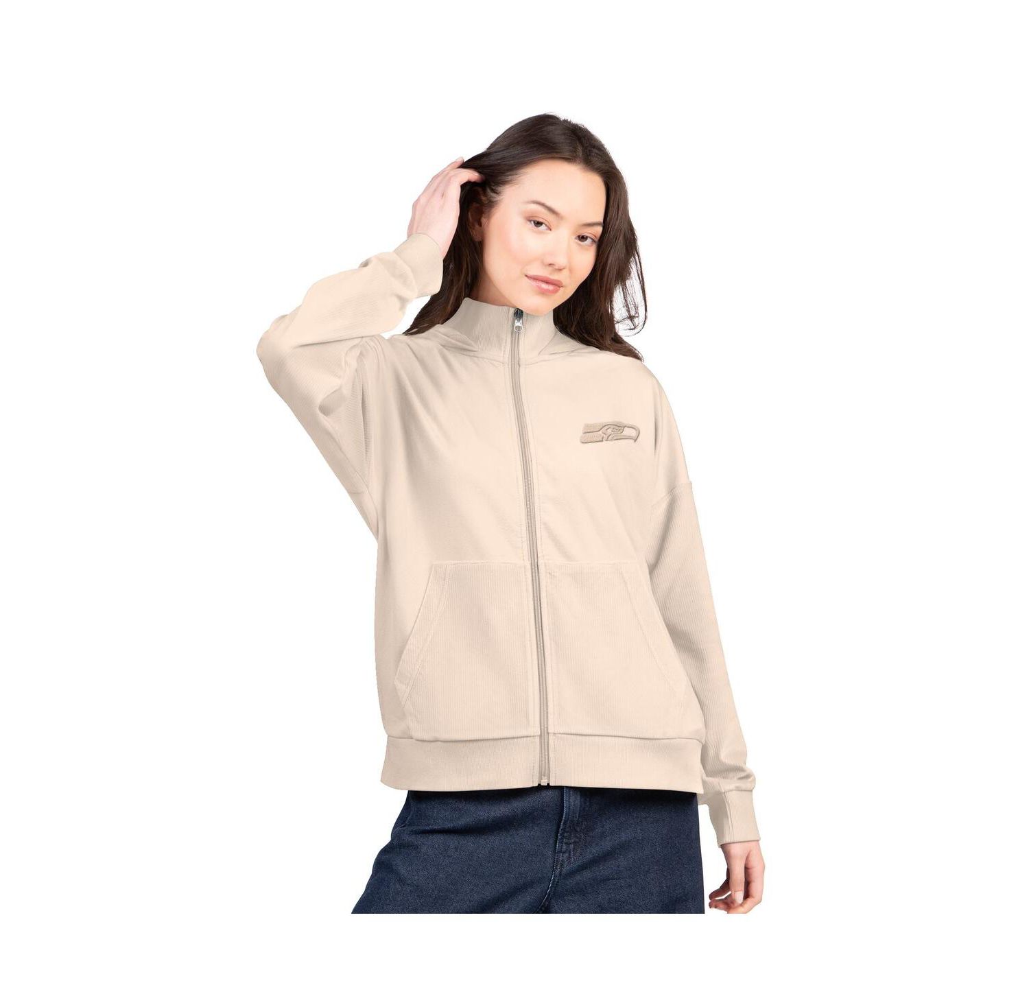 Women's Tan Seattle Seahawks Rookie Full-Zip Hoodie