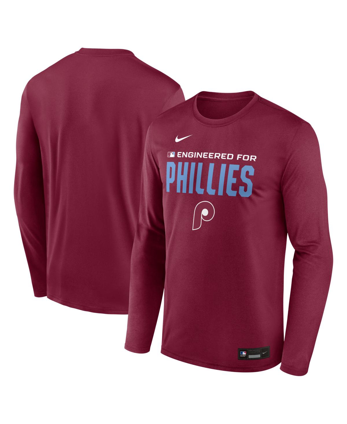 Nike Men's Philadelphia Phillies Authentic Collection Legend Dri-fit Long Sleeve T-Shirt