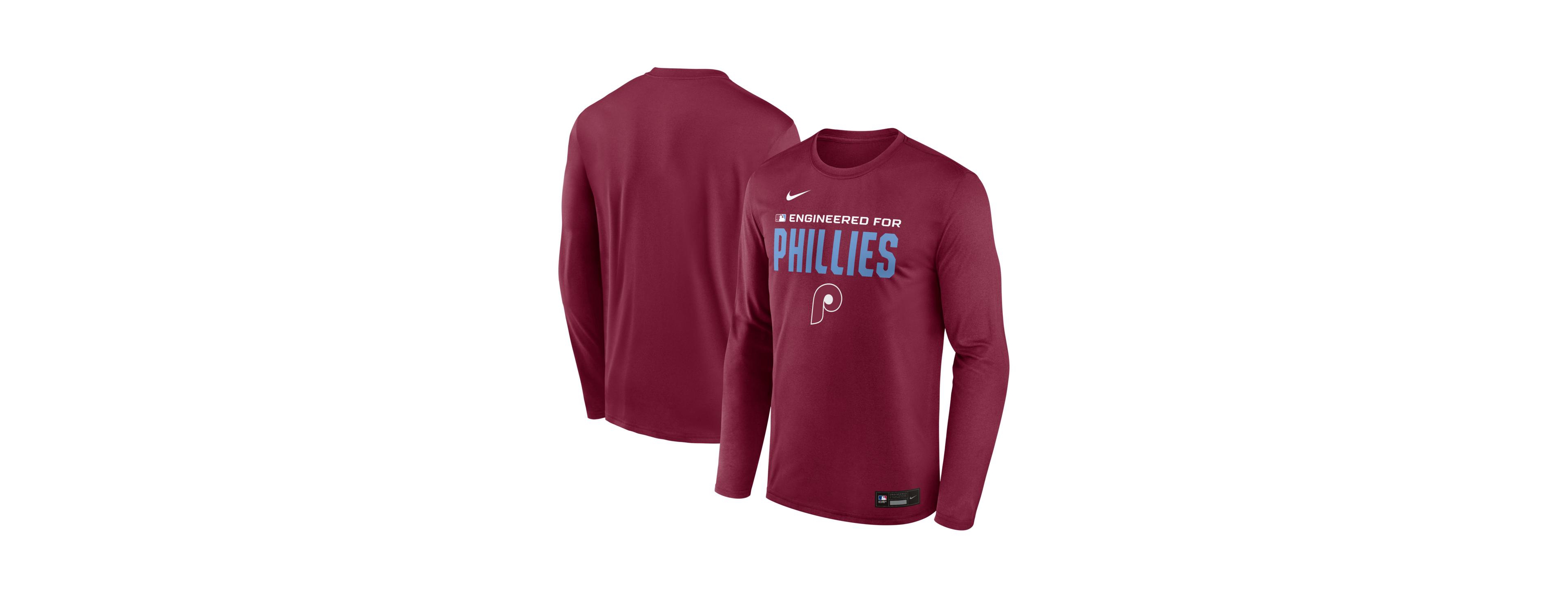 Nike Men's Burgundy Philadelphia Phillies Authentic Collection Legend Dri-fit Long Sleeve T-Shirt