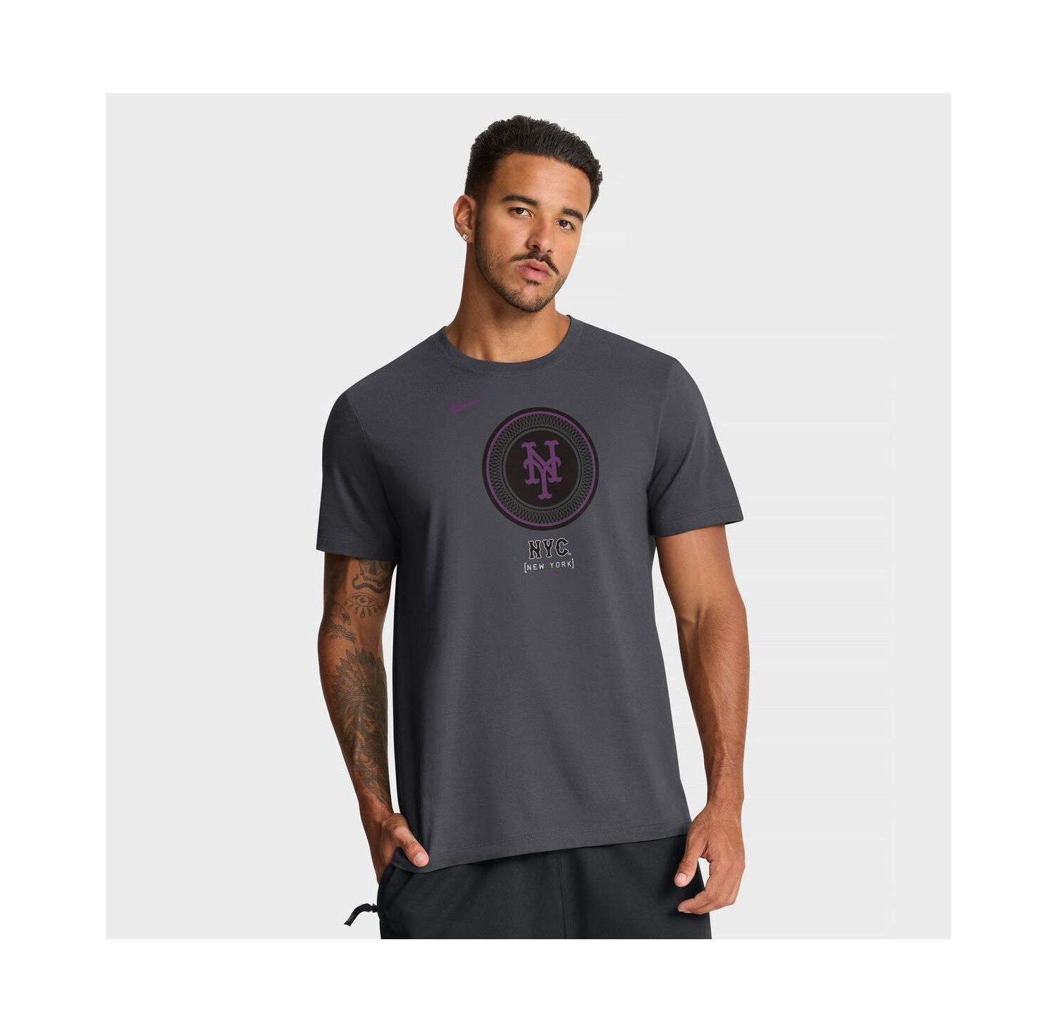 Men's Anthracite New York Mets City Connect Wordmark T-Shirt