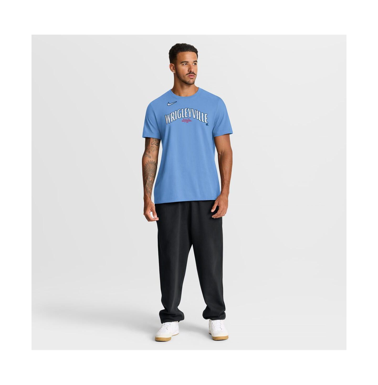 Мужская футболка Nike Light Blue Chicago Cubs City Connect Large Logo — фото 31