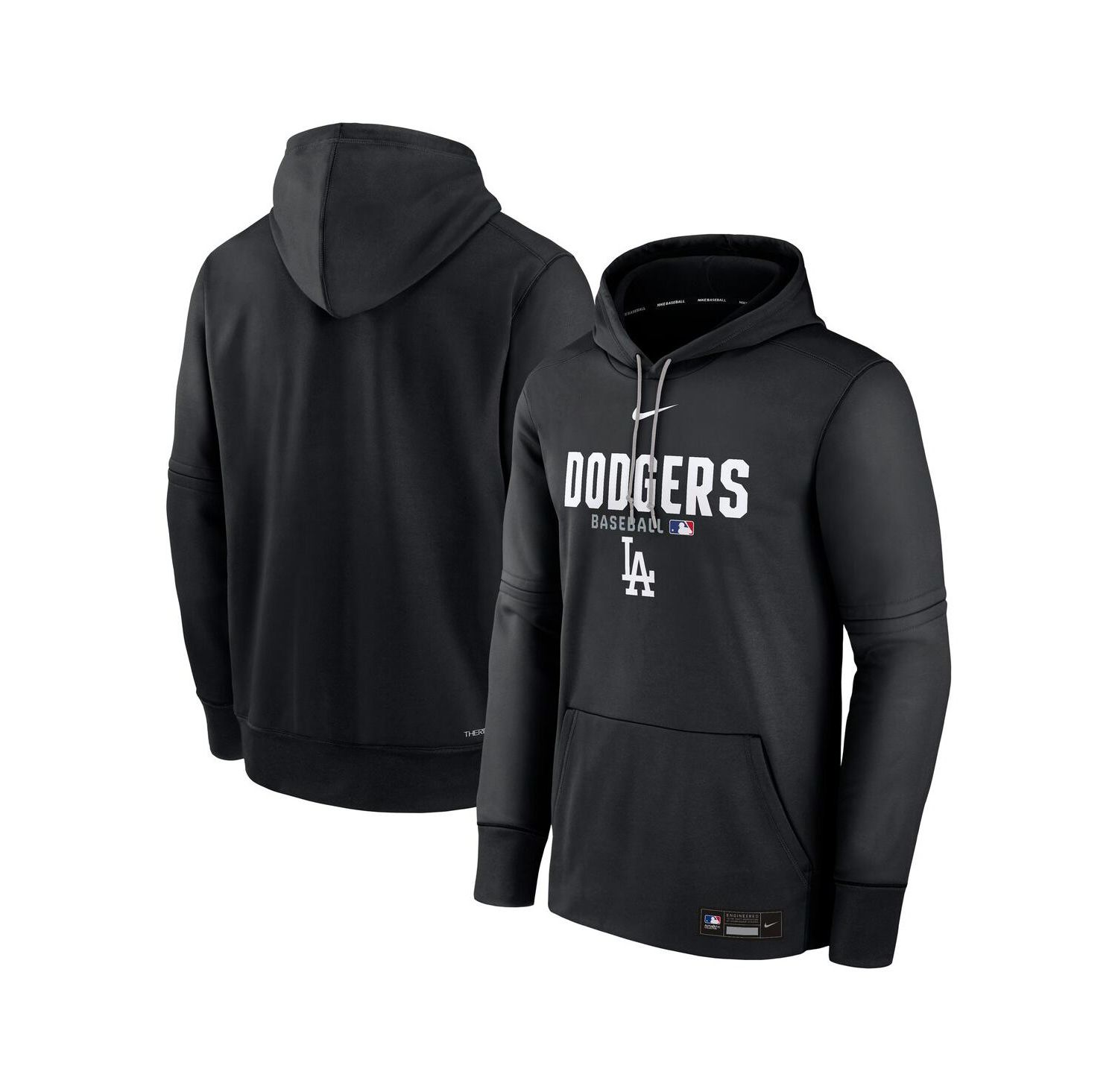 Men's Black Los Angeles Dodgers Authentic Collection Therma-FIT Hoodie