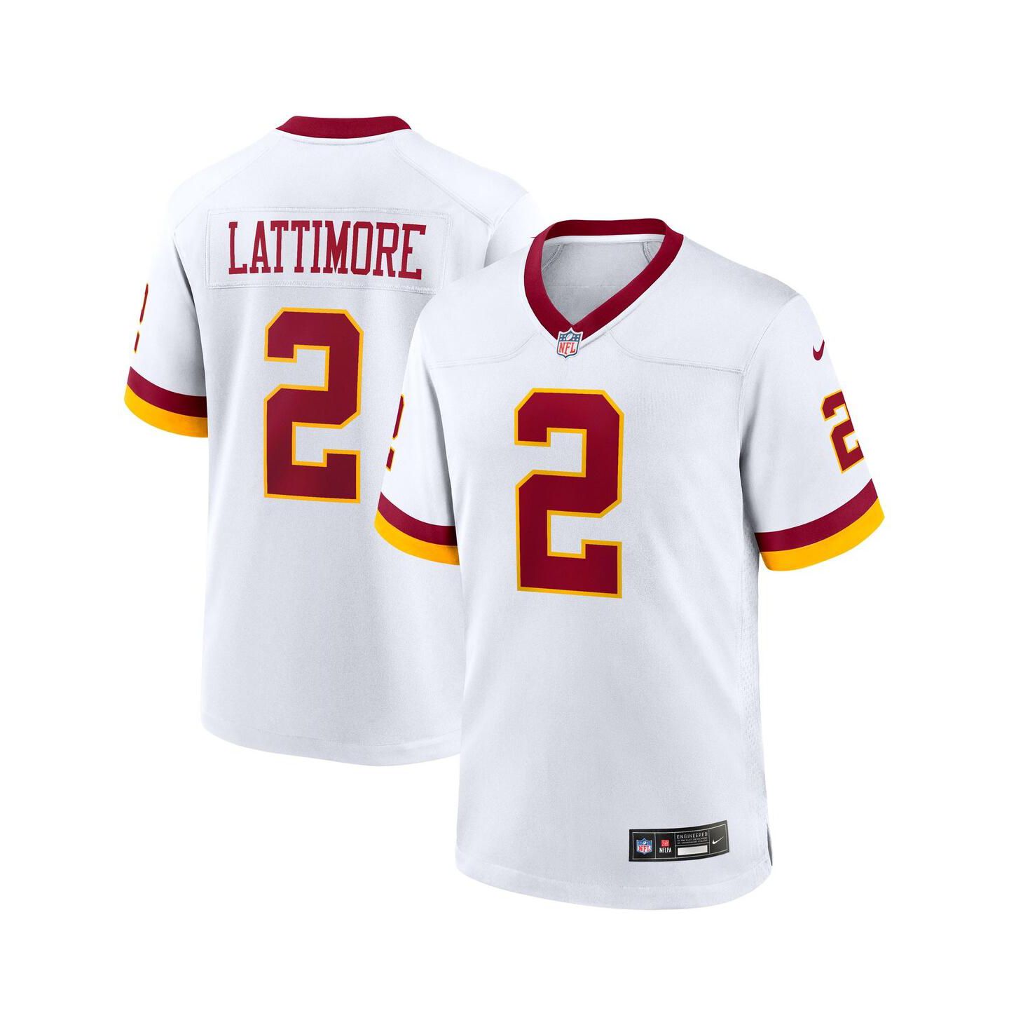 Мужской топ Nike Marshon Lattimore White Washington Commanders Game Super Bowl Era Jersey — фото 1