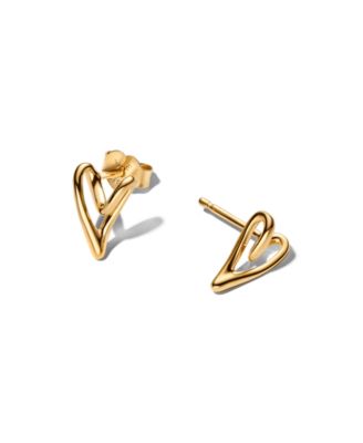 Organically Shaped Heart Stud Earrings