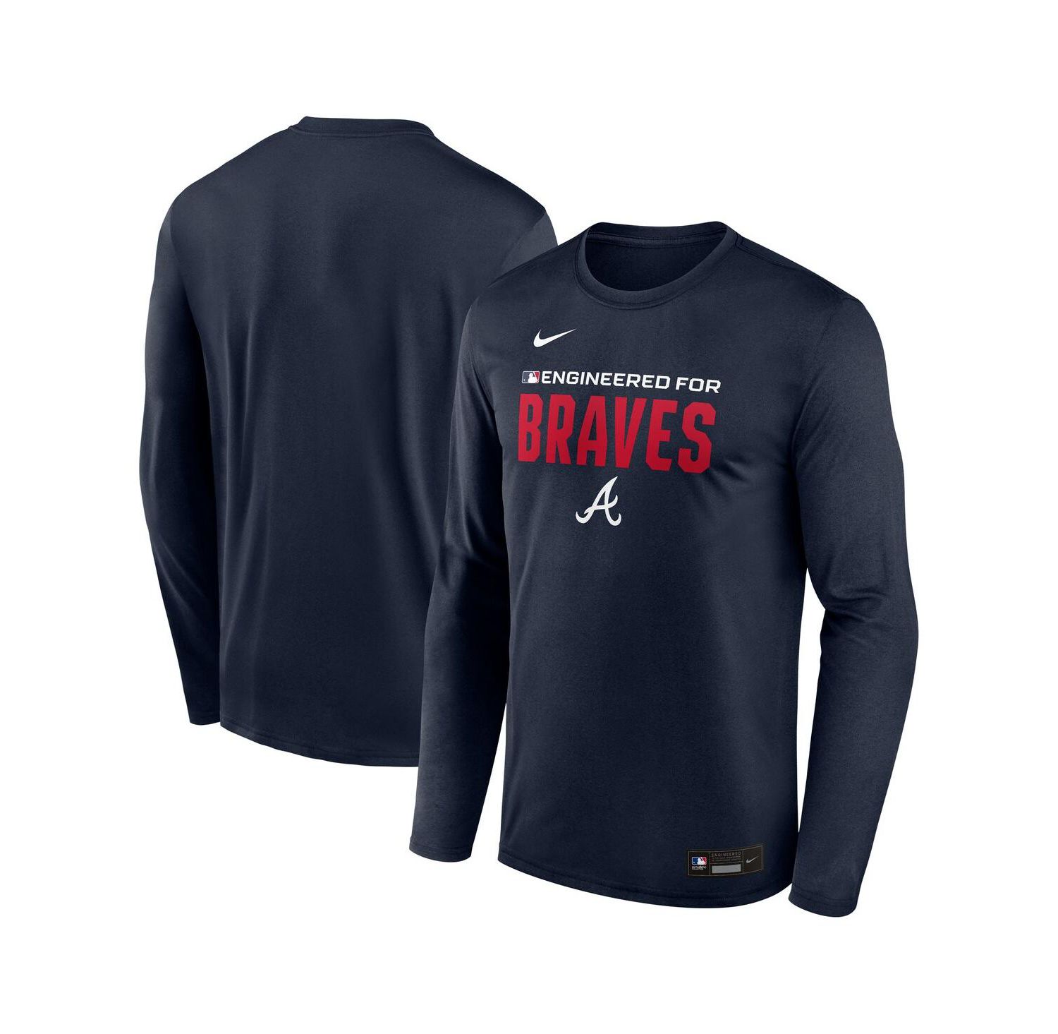 Men's Navy Atlanta Braves Authentic Collection Legend Dri-FIT Long Sleeve T-Shirt