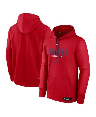 Men's Red Atlanta Braves Authentic Collection Therma-FIT Hoodie