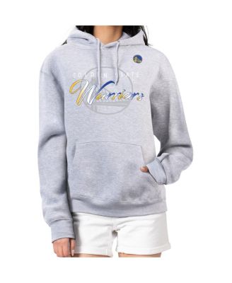 Women's Gray Golden State Warriors Shadow Logo Tri-Blend Fleece Hoodie