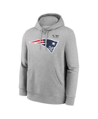 Men's Drake Maye Heather Gray New England Patriots Super Bowl LX Patch Name & Number Hoodie