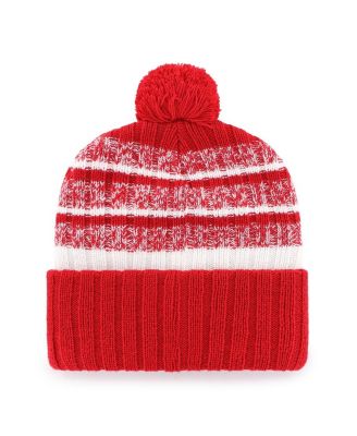 Men's Red New England Patriots Local Cuffed Knit Hat with Pom