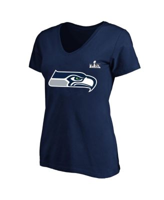 Women's Jaxon Smith-Njigba College Navy Seattle Seahawks Super Bowl LX Patch Plus Size Name Number V-Neck T-Shirt