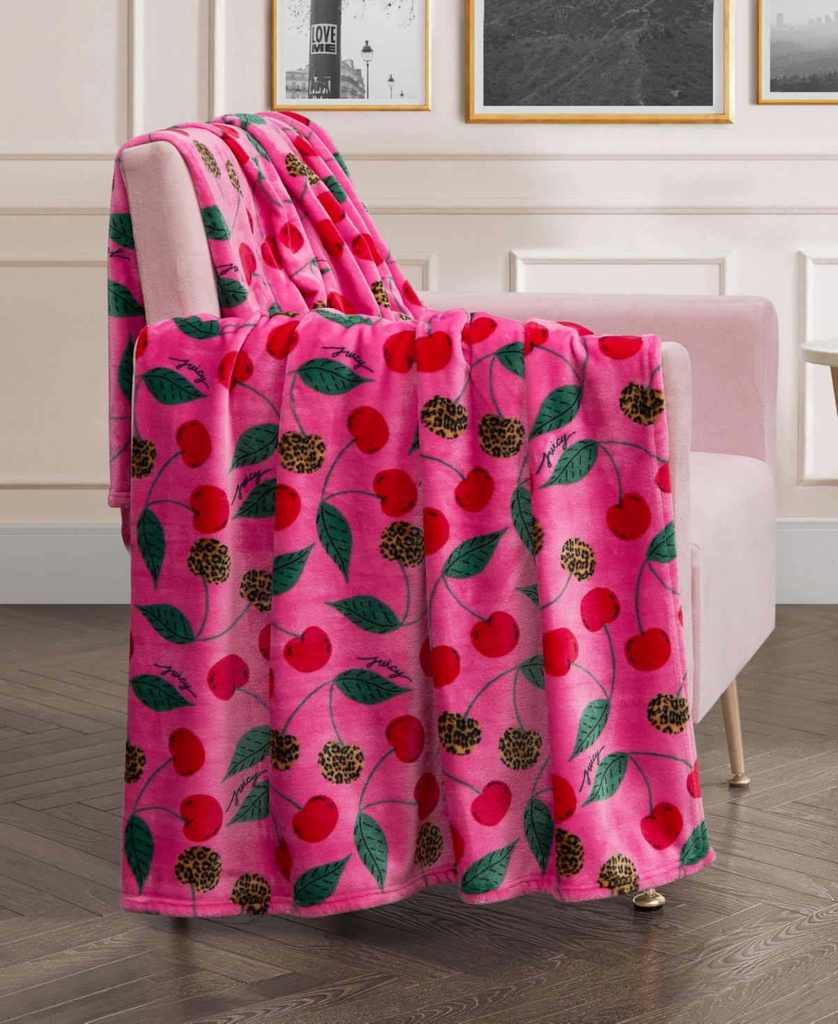 Juicy Couture Embossed Plush Oversized Throw, 60" x 70"