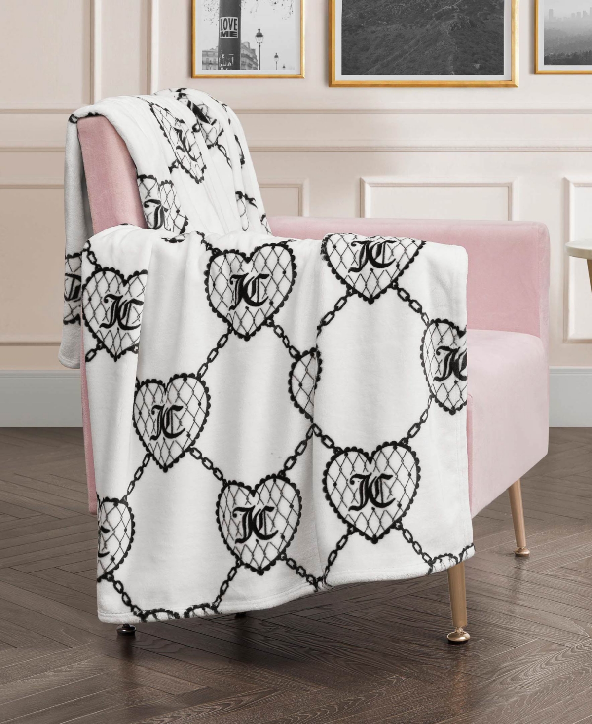 Juicy Couture Embossed Plush Oversized Throw, 60" x 70"