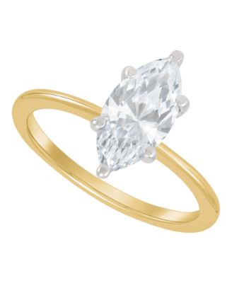 IGI Certified Lab Grown Diamond Solitaire Engagement Ring (1-1/2 ct. t.w.) in 14k White Gold or 14k Two Tone Gold