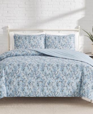 Soft Floral Reversible Design 3-Pc Quilt Set, King