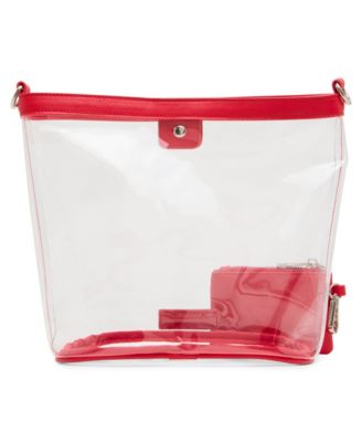 Cleo Clear Vinyl Small Bucket Crossbody Bag