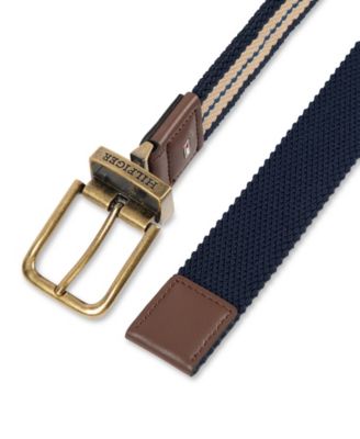 Men's Two-In-One Reversible Striped Stretch Cord Belt