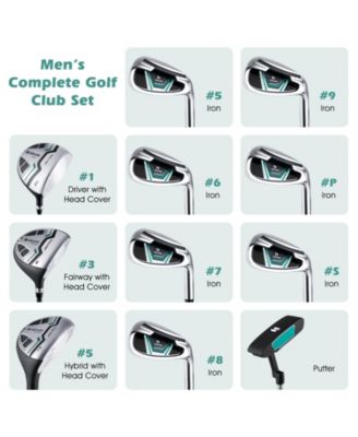 11-Piece Complete Golf Club Set, Blue