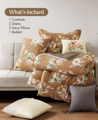 Salara Vintage Floral 7-Pc. Comforter Set, Queen