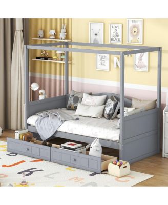 Twin Size Canopy Day Bed with 2 Drawers