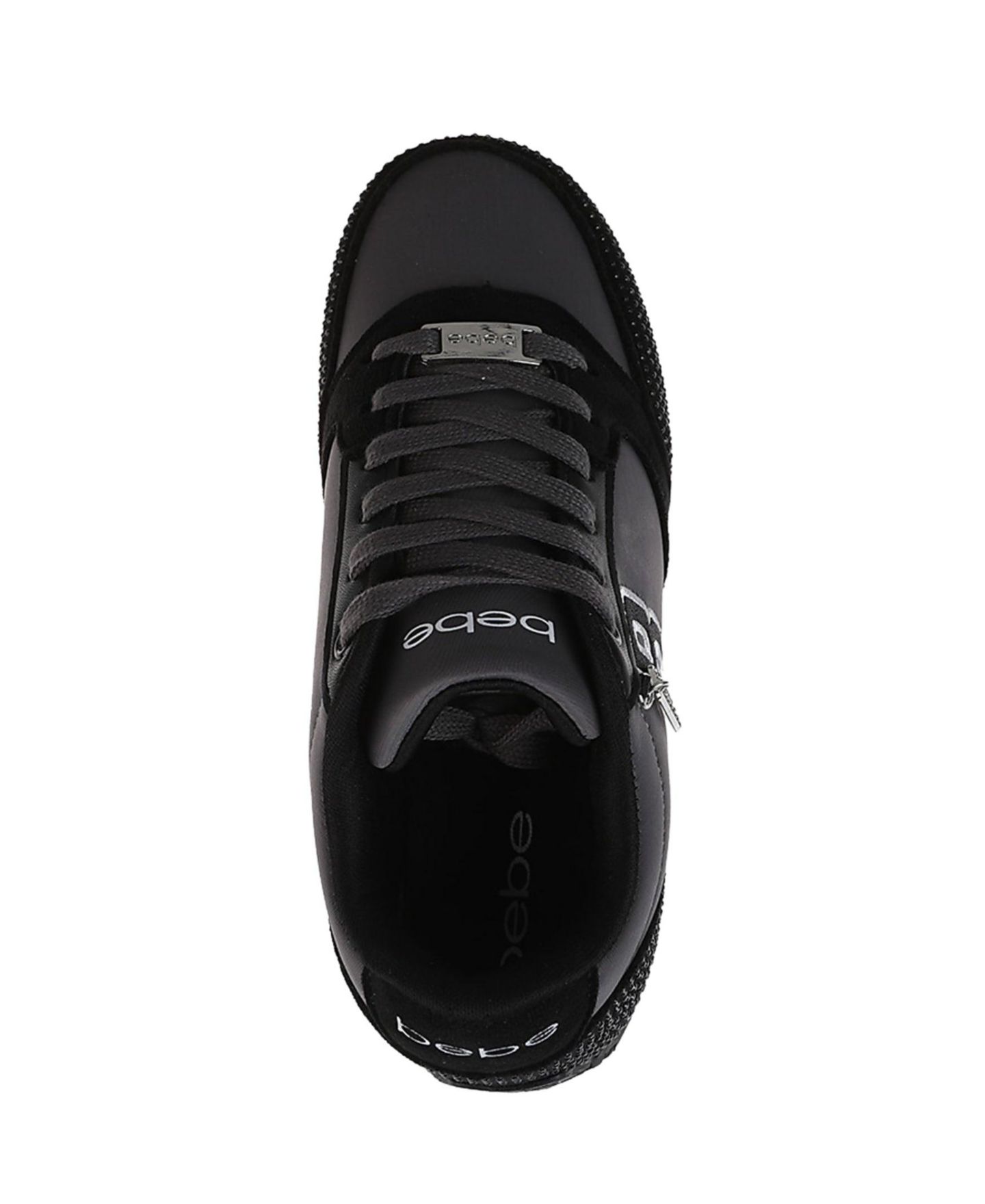 Женские кроссовки Bebe Sneaker with Embellised Upper and Dangle Charm, цвет: Чёрный / Серый — фото 6