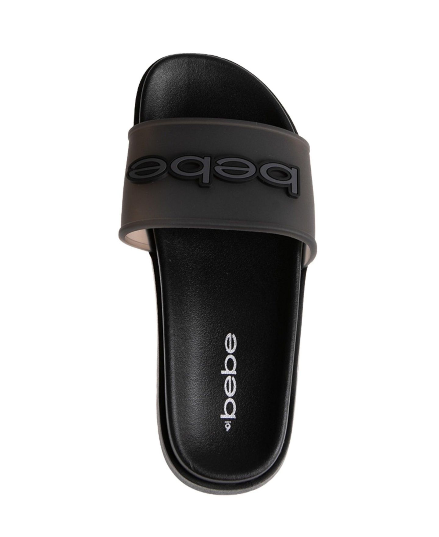 Женские сандалии Bebe Sandal with Translucent Upper and Rubber Logo Patch, цвет: Чёрный / Серый — фото 5