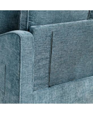 two-seater sofa chaise longue with storage footrest and pillows