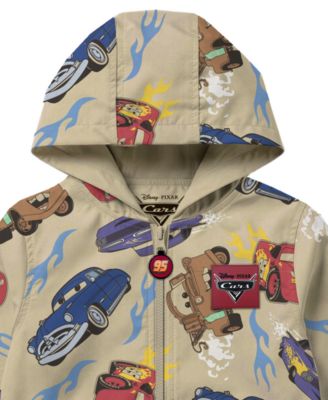 Boys' 2T-7 Printed Hooded Windbreaker Jacket