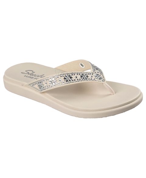 Женские сандалии Skechers Meditation Luxe - Sunny Glow Flip-Flop Thong, цвет: Молочный белый