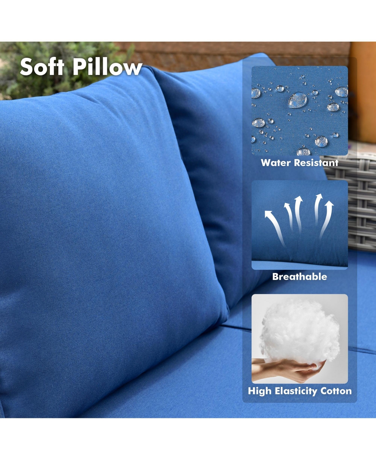 Xizzi 9 Pieces Wicker Outdoor Patio Furniture Set,Rattan Modular Sectional Sofa,Outside Swivel Rocking Chairs Coversation Set with Side Table