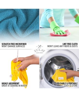 12 Pack Ultra Absorbent Microfiber Cleaning Cloths for Cleaning Cars, Windows, Countertops, & More (12x12 Inch)