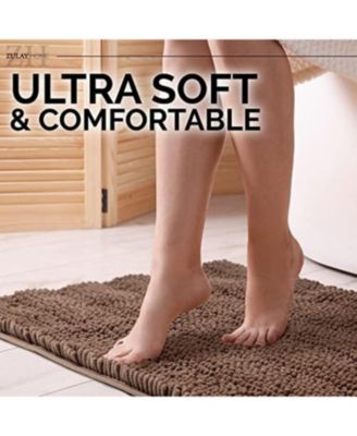 Soft Shaggy Microfiber Ultra Absorbent Bathroom Rug (47"x17")