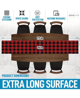 Thick Poly Cotton Buffalo Plaid Table Runners for Decor, Dining Table, Indoor & Outdoor (14"x72")
