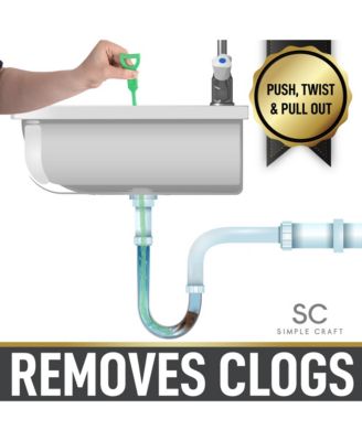 5 Pack 20-Inch Plumbing Snake Drain Clog Remover with Barbed Edges