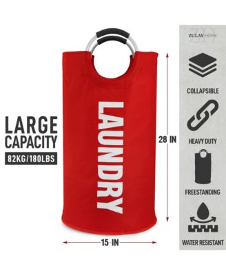 Heavy Duty Collapsible Laundry Basket with Handles (82L Large)