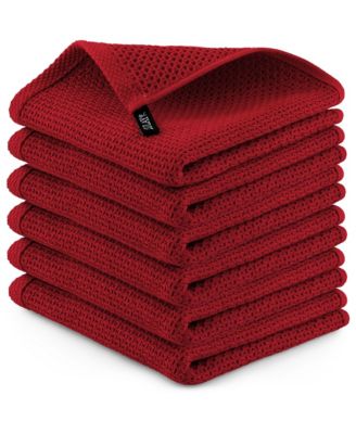6 Pack 100% Cotton Waffle Weave - 12x12” Super Absorbent Dish Towels for Kitchen