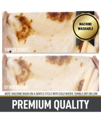 Burrito Tortilla Throw Blanket - Giant Double-Sided Tortilla Blanket for Adult and Kids - 280 GSM (60" Double Sided)