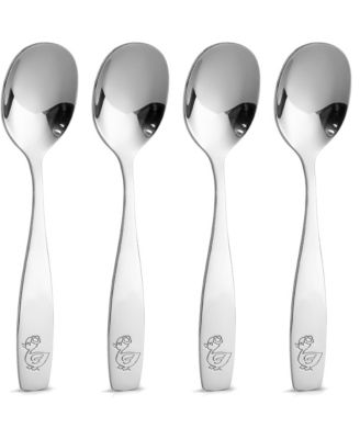 Kids and Toddler Cutlery Set Designed For Self Feeding - 4 Piece Spoon