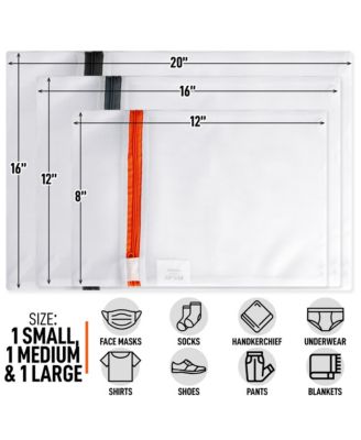 3 Pack Reusable Mesh Laundry Bags for Delicates  (1 Large, 1 Medium, 1 Small)