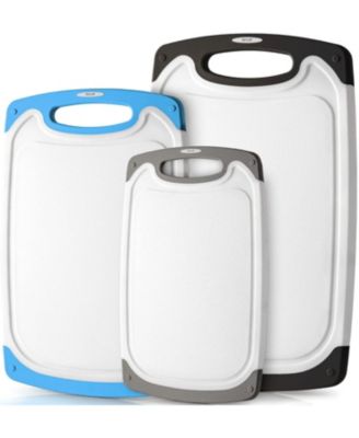3 Piece Set Non Slip Kitchen Cutting Board With Juice Groove